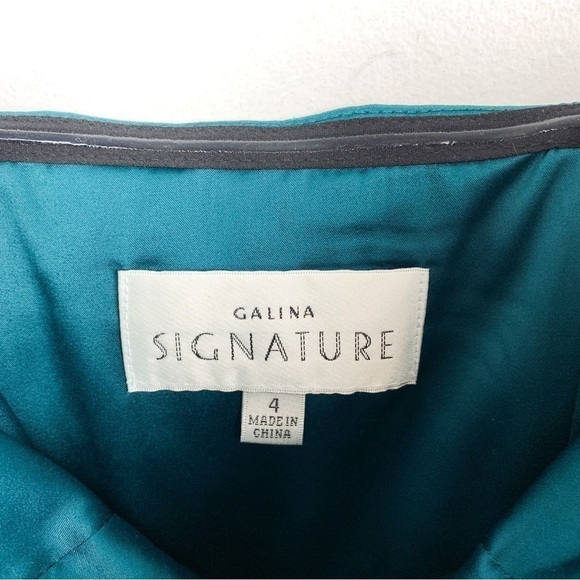 Galina Signature Gem/Dark Green Off the Shoulder Bridesmaid Dress Sz 4 - Picture 9 of 14